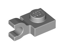 Plate, Modified 1x1 with U Clip (Horizontal Grip), Part# 6019 Part LEGO® Light Bluish Gray  