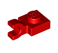 Plate, Modified 1x1 with U Clip (Horizontal Grip), Part# 6019 Part LEGO® Red  