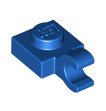 Plate, Modified 1x1 with Open O Clip (Horizontal Grip), Part# 61252 Part LEGO® Blue