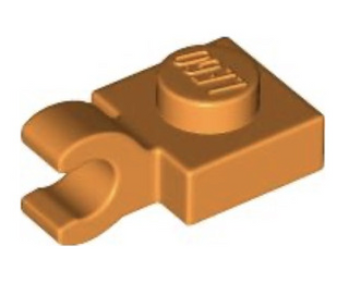 Plate, Modified 1x1 with Open O Clip (Horizontal Grip), Part# 61252 Part LEGO® Orange  