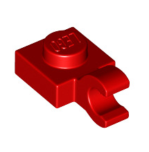Plate, Modified 1x1 with Open O Clip (Horizontal Grip), Part# 61252 Part LEGO® Red  