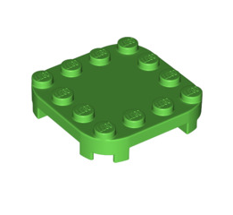 Plate, Modified 4x4 with Rounded Corners and Four Feet, Part# 66792 Part LEGO® Bright Green  