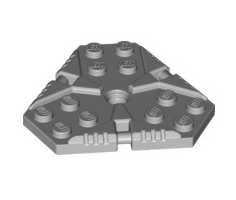 Plate, Modified 6x6 Hexagonal with Pin Hole, Part# 27255 Part LEGO® Light Bluish Gray  