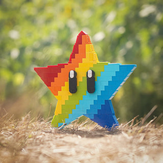 Rainbow Star Life-Sized Sculpture Building Kit Bricker Builds