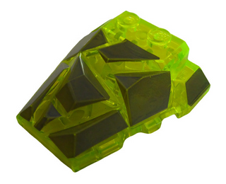 Rock Fractured Wedge, Part# 64867 Part LEGO® Trans-Neon Green w/ Dark Bluish Gray 1 Part