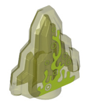 Rock 1x2 Crystal Stepped (Monster Fighters Moonstone), Part# 10178 Part LEGO® Trans-Neon Green w/ Dark Green Swamp Gas Pattern
