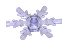 Rock 4x4 Crystal, Ice Snowflake, Part# x789 Part LEGO® Trans-Purple  