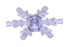 Rock 4x4 Crystal, Ice Snowflake, Part# x789 Part LEGO® Trans-Purple 1 Part