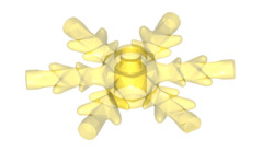 Rock 4x4 Crystal, Ice Snowflake, Part# x789 Part LEGO® Trans-Yellow  
