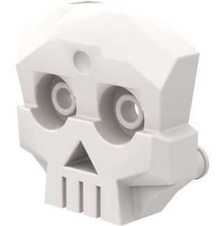 Rock Skull 1x4x3 Relief with Two Pins, Part# 47990 Part LEGO® White  