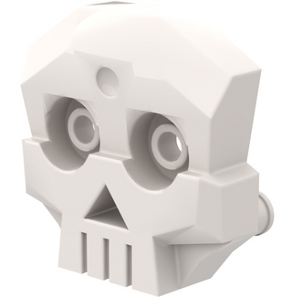 Rock Skull 1x4x3 Relief with Two Pins, Part# 47990 Part LEGO® White