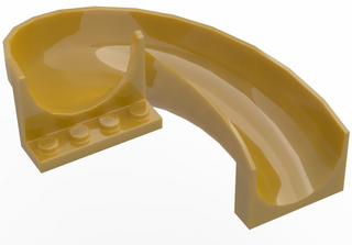 Slide Playground 7x12x8 1/3 Curved 180 Degrees, Part# 11267 Part LEGO® Pearl Gold  