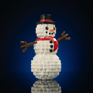Holiday Snowman Scene Building Kit Bricker Builds