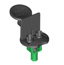 Sports, Soccer Minifigure Stand with Spring and Pin, Part# 30488c01 Part LEGO® Black