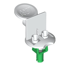 Sports, Soccer Minifigure Stand with Spring and Pin, Part# 30488c01 Part LEGO® White