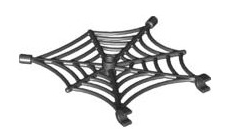 Spider Web Flat with Hollow Stud and Clips, Part# 30240 Part LEGO® Black