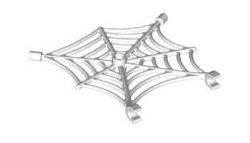 Spider Web Flat with Hollow Stud and Clips, Part# 30240 Part LEGO® White