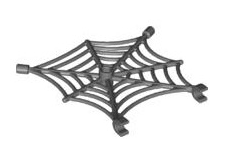 Spider Web Flat with Hollow Stud and Clips, Part# 30240 Part LEGO® Dark Bluish Gray  