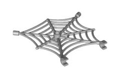 Spider Web Flat with Hollow Stud and Clips, Part# 30240 Part LEGO® Light Bluish Gray