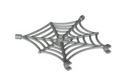 Spider Web Flat with Hollow Stud and Clips, Part# 30240 Part LEGO® Light Gray