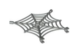 Spider Web Flat with Hollow Stud and Clips, Part# 30240 Part LEGO® Light Gray  