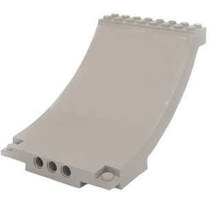 Sports Arena Section/Skateboard Ramp, Part# 43085 Part LEGO® Light Gray