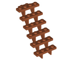 Stairs 7x4x6 Straight Open, Part# 30134 Part LEGO® Dark Orange  