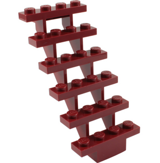 Stairs 7x4x6 Straight Open, Part# 30134 Part LEGO® Dark Red 1 Part