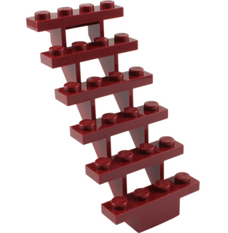 Stairs 7x4x6 Straight Open, Part# 30134 Part LEGO® Dark Red  
