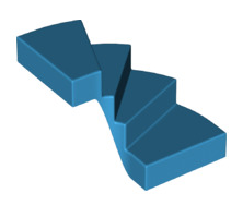 Stairs 6x6x4 Curved, Part# 28466 Part LEGO® Dark Azure