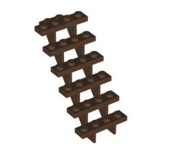 Stairs 7x4x6 Straight Open, Part# 30134 Part LEGO® Brown 1 Part