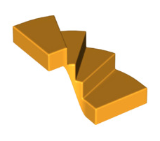 Stairs 6x6x4 Curved, Part# 28466 Part LEGO® Bright Light Orange