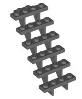Stairs 7x4x6 Straight Open, Part# 30134 Part LEGO® Dark Bluish Gray 1 Part