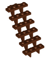Stairs 7x4x6 Straight Open, Part# 30134 Part LEGO® Reddish Brown  