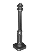 Support 2x2x7 Lamp Post with 4 Base Flutes, Part# 11062 Part LEGO® Black