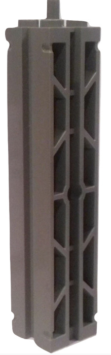 Support 2x2x8 with Grooves and Top Peg (Lattice on 2 Sides), Part# 30646a Part LEGO® Decent - Light Gray