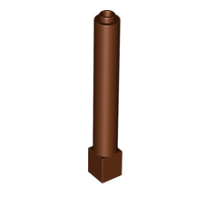 Support 1x1x6 Solid Pillar, Part# 43888 Part LEGO® Reddish Brown 1 Part