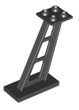 Support 2x4x5 Stanchion Inclined (5mm Wide Posts), Part# 4476b Part LEGO® Black