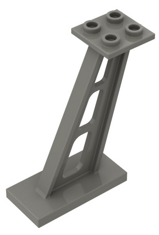 Support 2x4x5 Stanchion Inclined (5mm Wide Posts), Part# 4476b Part LEGO® Dark Gray  