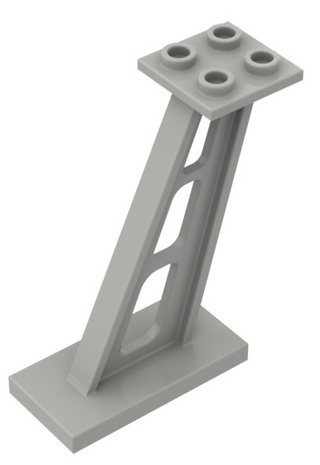Support 2x4x5 Stanchion Inclined (5mm Wide Posts), Part# 4476b Part LEGO® Light Gray  