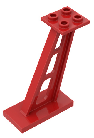 Support 2x4x5 Stanchion Inclined (5mm Wide Posts), Part# 4476b Part LEGO® Red  
