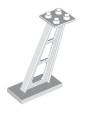 Support 2x4x5 Stanchion Inclined (5mm Wide Posts), Part# 4476b Part LEGO® White