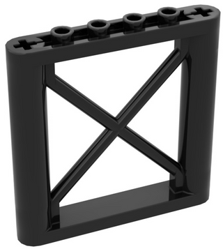 Support 1x6x5 Girder Rectangular, Part# 64448 Part LEGO® Black 1 Part