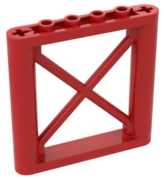 Support 1x6x5 Girder Rectangular, Part# 64448 Part LEGO® Red 1 Part