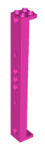 Support 2x2x13 with 5 Pin Holes, Part# 91176 Part LEGO® Dark Pink