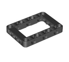 Technic Liftarm, Modified Frame Thick 5x7 Open Center, Part# 64179 Part LEGO® Black 1 Part