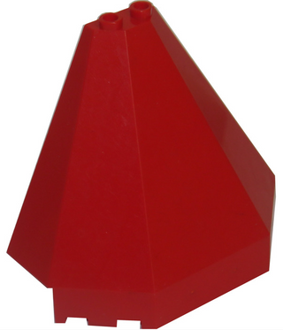 Tower Roof 4x8x6, Part# 6121 Part LEGO® Red