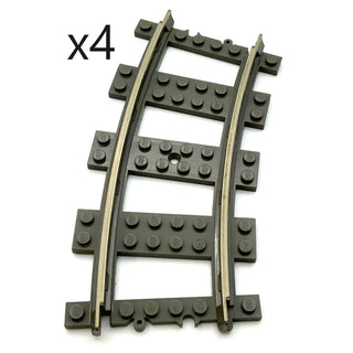 LEGO® 9v Train Track, Curved, Dark Gray, 4 piece packs, Part# 2867 Part LEGO®
