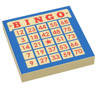 Bingo Custom Printed 2x2 Tile made using LEGO part Custom Parts B3 Customs