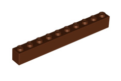 Brick 1x10, Part# 6111 Part LEGO® Reddish Brown  